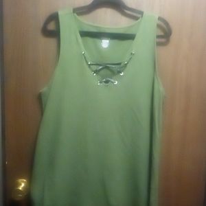 Torrid Faux Leather Criss Cross Tank